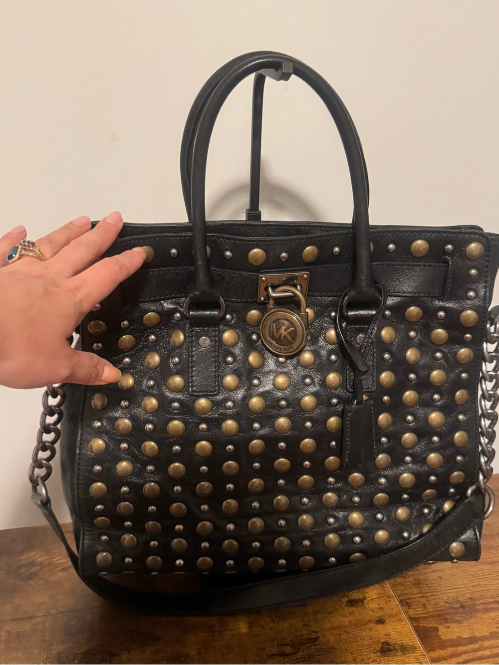 Michael Kors Hamilton Studded Satchel/Tote - Picture 2 of 8